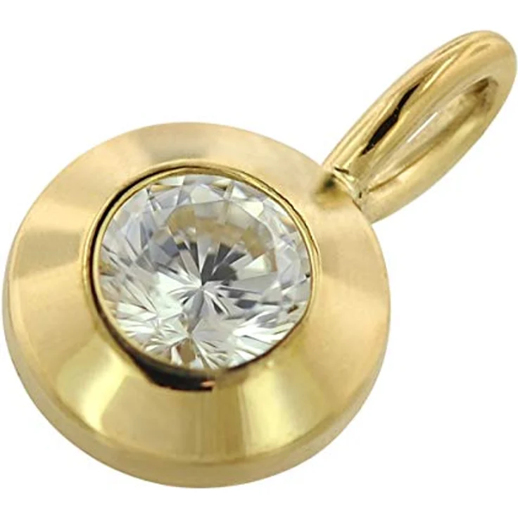 trendor Gold Anhänger mit Zirkonia an goldplattierter Venezia-Kette, 333er Gold, 40 cm, zeitloser Halsschmuck für Damen, ideal als Geschenk – Bild 2