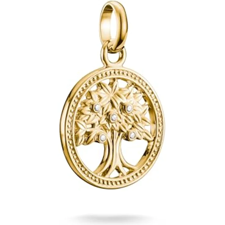 Thomas Sabo Charm Club Connect Charm-Anhänger Tree of Love, 18k vergoldet, recyceltes 925 Silber mit Steinen, CC1262-414-14 – Bild 1