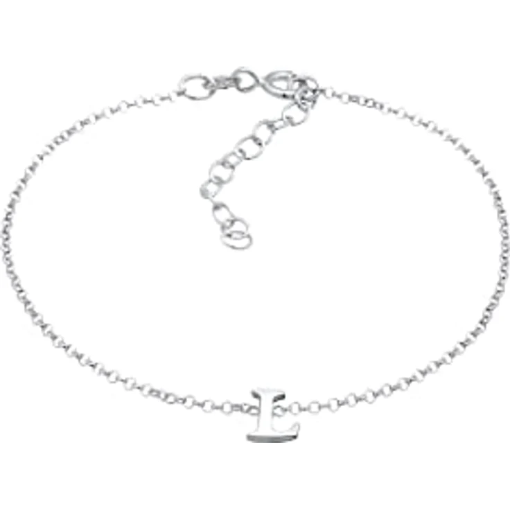 Elli Damen Armband 925 Silber Rosé 18K Vergoldet mit Anker-Plättchen, Freundschaftsschmuck, Länge 17 cm, Breite 1.5 mm – Bild 1