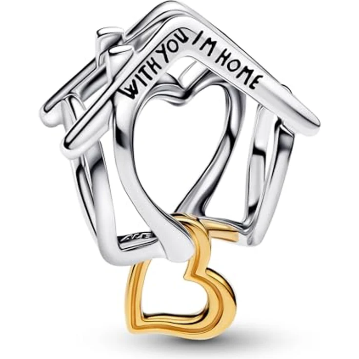 PANDORA Geschenkset Damen Silber 925, Armband mit Haus-Charm „With You I'm Home“, 19 cm, elegantes Schmuck-Set, romantische Geschenkidee – Bild 2