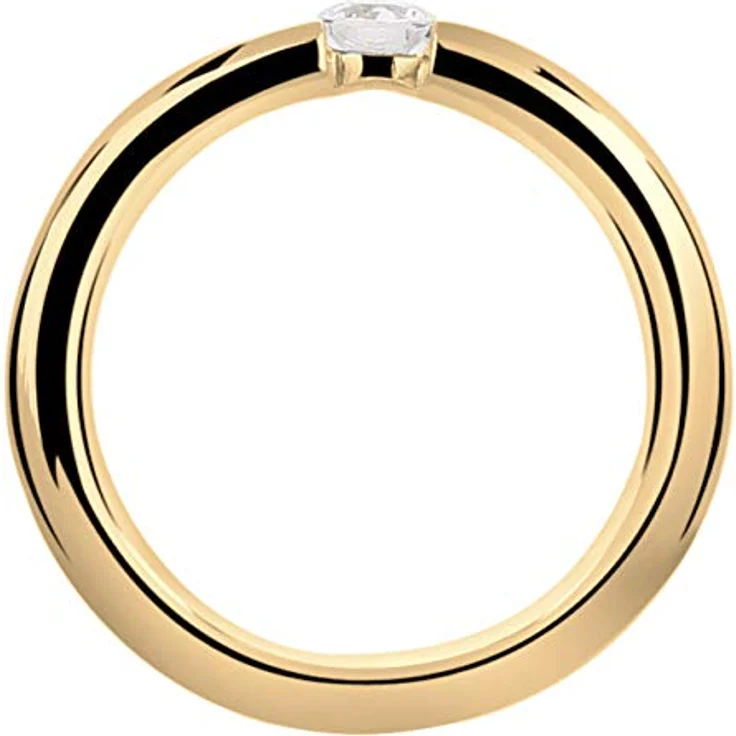 Nenalina Damen Verlobungsring Silber 925, vergoldet mit 4 mm weißem Cubic Zirkonia, Anlaufgeschützt, Hochglanzpoliert – Bild 2