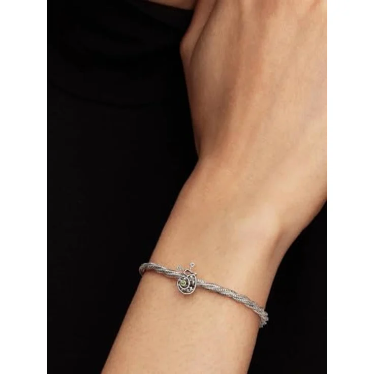 PANDORA Charm Schnecke offen gearbeitet, 925 Sterling Silber mit Cubic Zirkonia und Kristall, filigraner Tier Anhänger, kompatibel mit Moments, 794557C01 – Bild 4