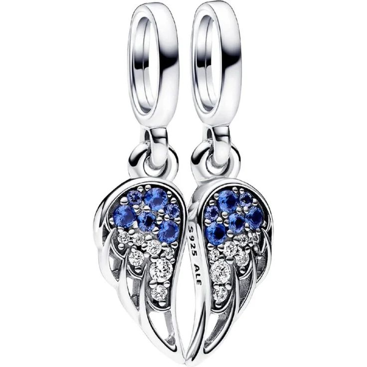 Pandora Charm Engel 792821C01, Teilbarer Anhänger mit Engelsflügeln und Zirkonia, Symbol für Freundschaft und Liebe