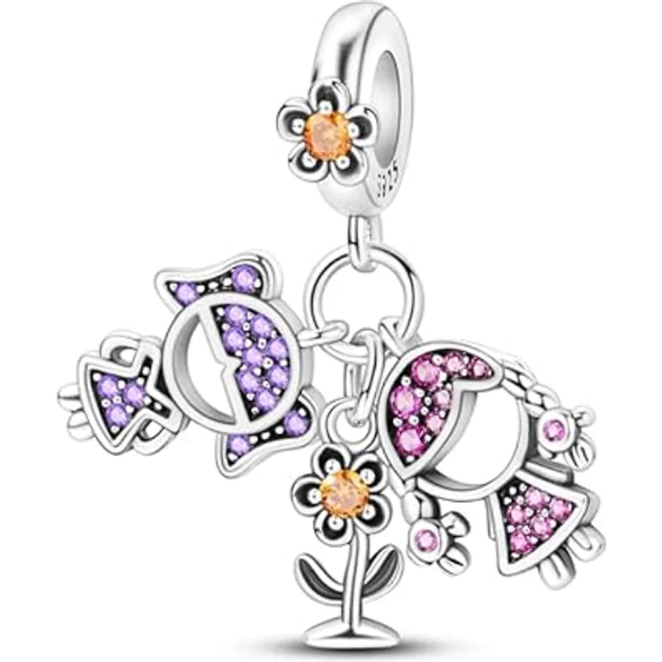 Pandach Charm Anhänger für Armband und Halskette, 925 Sterling Silber mit Zirkonia-Steinen, kompatibel mit Europäischen Charms für Frauen und Mädchen – Bild 1