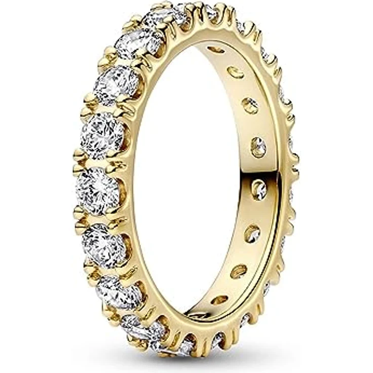 PANDORA Timeless Funkelnde Reihe Ewigkeits-Ring, vergoldete Metalllegierung mit Cubic Zirkonia, Größe 50, 199679C03-50 – Bild 1