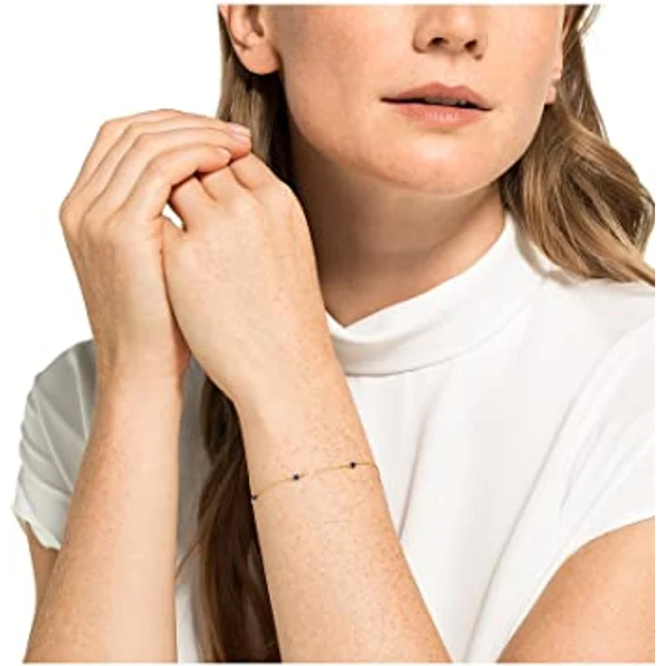 CHRIST Damen-Armband 375er Gelbgold mit 5 Lapislazuli, 19 cm, Blau – Bild 2