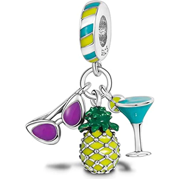 Pandach Damen Charm Anhänger 925 Sterling Silber mit Zirkonia, kompatibel mit europäischen Armbändern und Halsketten, perfekt für Frauen und Mädchen – Bild 1
