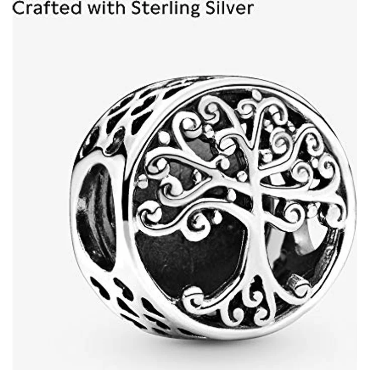 PANDORA Damen-Bead Charms 925 Sterlingsilber mit Familienbaum und Gravur "Family is where Love grows", passend für Charmarmbänder – Bild 4