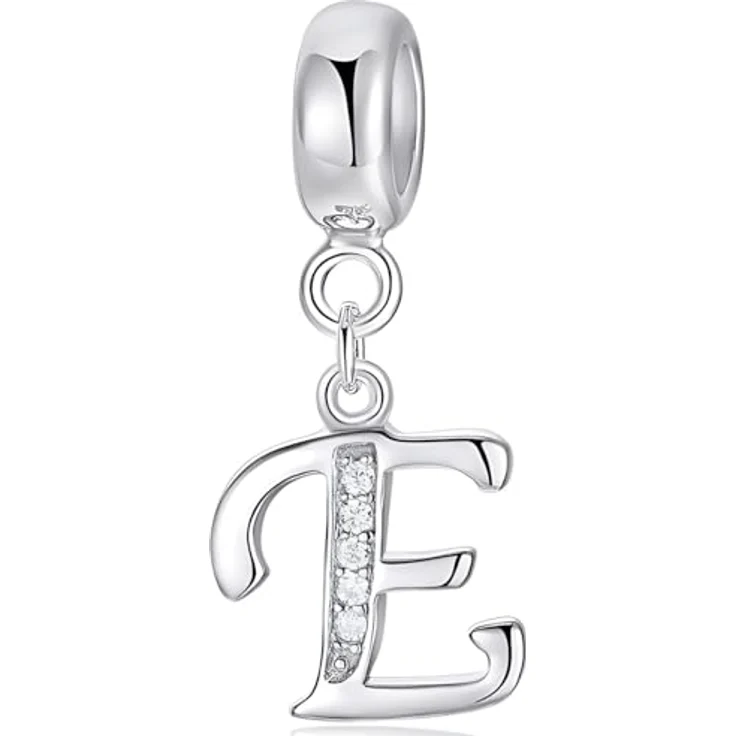 XWN Buchstabe Charm Anhänger Alphabet A-Z, 925 Sterling Silber mit kubischem Zirkon, passend für Pandora Armband und Halskette – Bild 1
