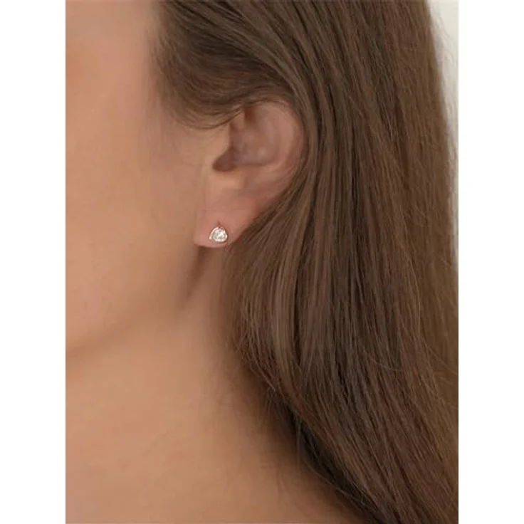 Rafaela Donata Damen Ohrstecker Herz, 925/- Sterling Silber rosevergoldet mit Zirkonia Kristallen, hautfreundlicher Titanstecker, hochwertige Schmuckbox enthalten – Bild 3