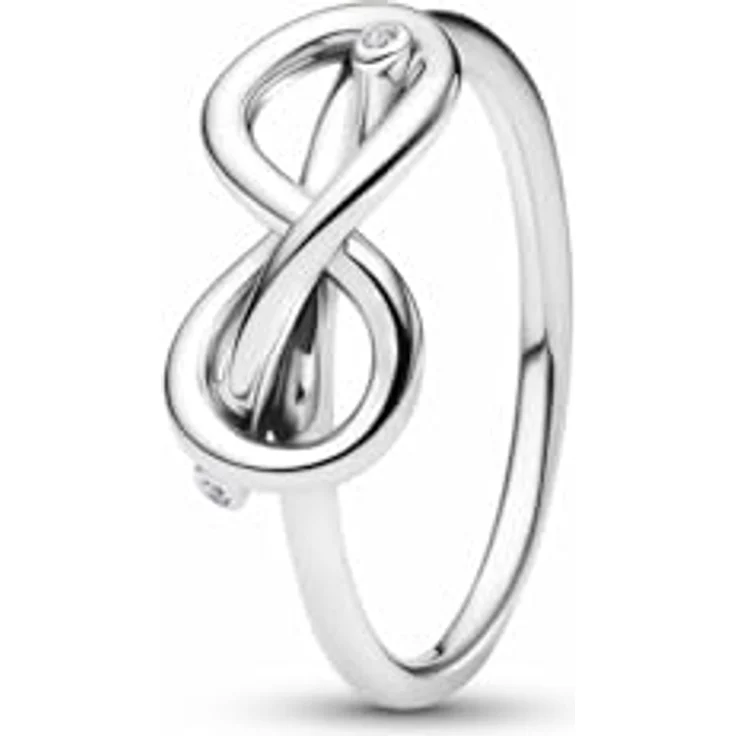 PANDORA Moments Unendlichkeitsknoten Ring aus Sterling Silber mit Zirkonia, Größe 54, Symbol der Unendlichkeit – Bild 1
