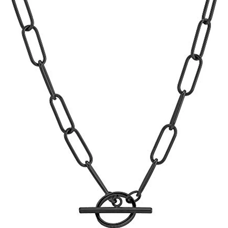 LIEBESKIND BERLIN Halskette aus schwarzem Edelstahl, 88,5 cm mit Knebelverschluss – Bild 1