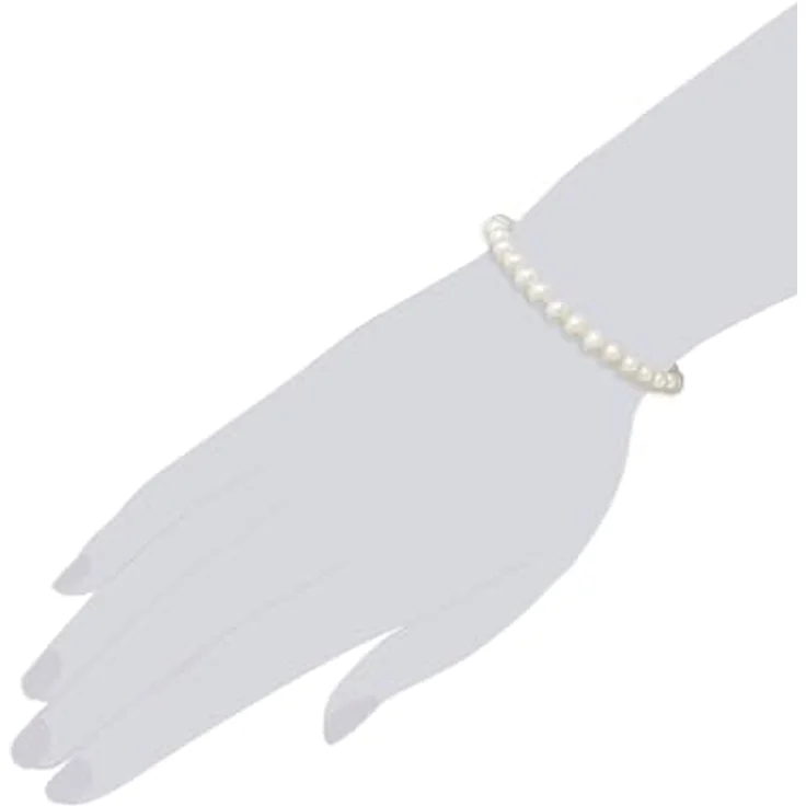 Rafaela Donata Damen Perlenarmband mit 6 mm Muschelkernperle, weiß, Nylon, in Geschenkbox – Bild 3