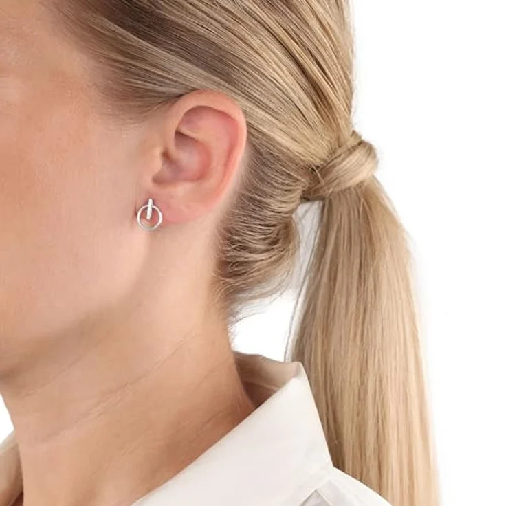 Amor Paar Ohrstecker, 925 Sterling Silber mit weißen Zirkonia und Rhodiumschutz – Bild 2