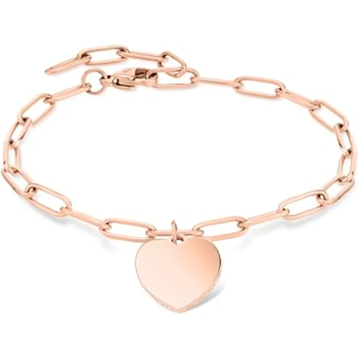 Liebeskind Berlin Herz-Armband LJ-1604-B-21, Edelstahl IP Roségold, 20 cm, Karabinerverschluss