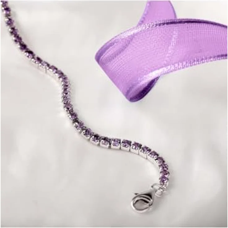 CHRIST Damen-Armband 925er Silber, recycelter Zirkonia, One Size, Lila – Bild 5