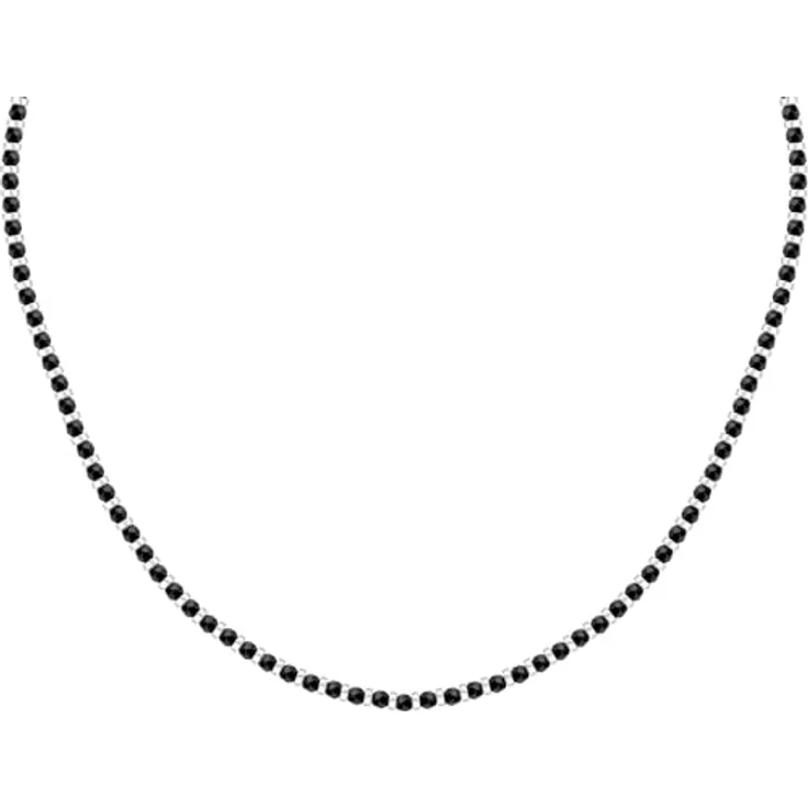 Morellato Herrenhalskette Pietre Kollektion S1728, Stahl mit natürlichem Achat, 50 cm, Karabinerverschluss