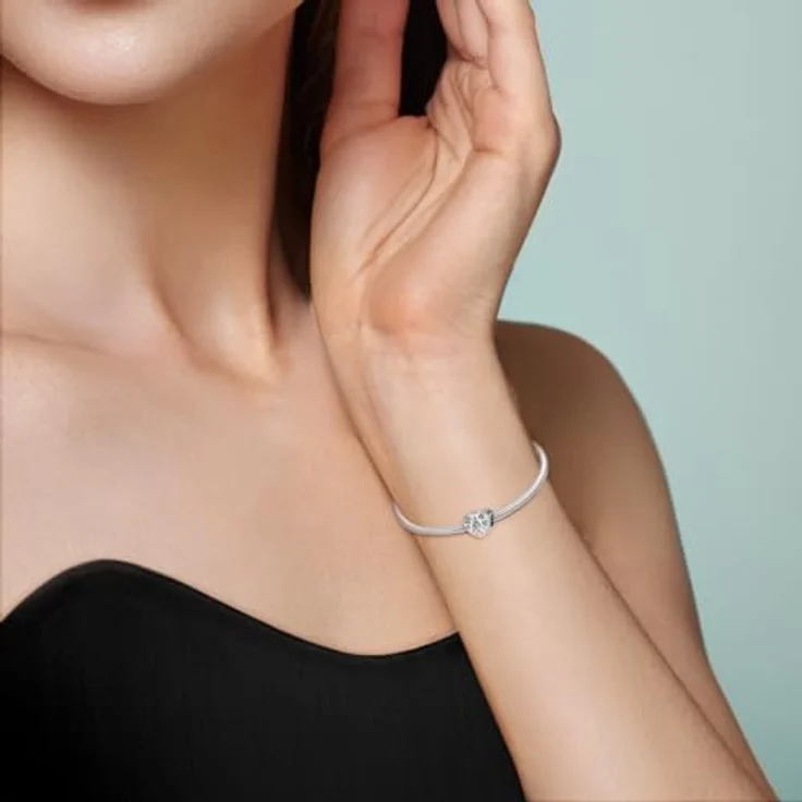 TINSLO Charm Anhänger 925 Sterling Silber mit Zirkonia-Steinen, kompatibel mit Pandora Armbändern und Halsketten für Frauen und Mädchen – Bild 4