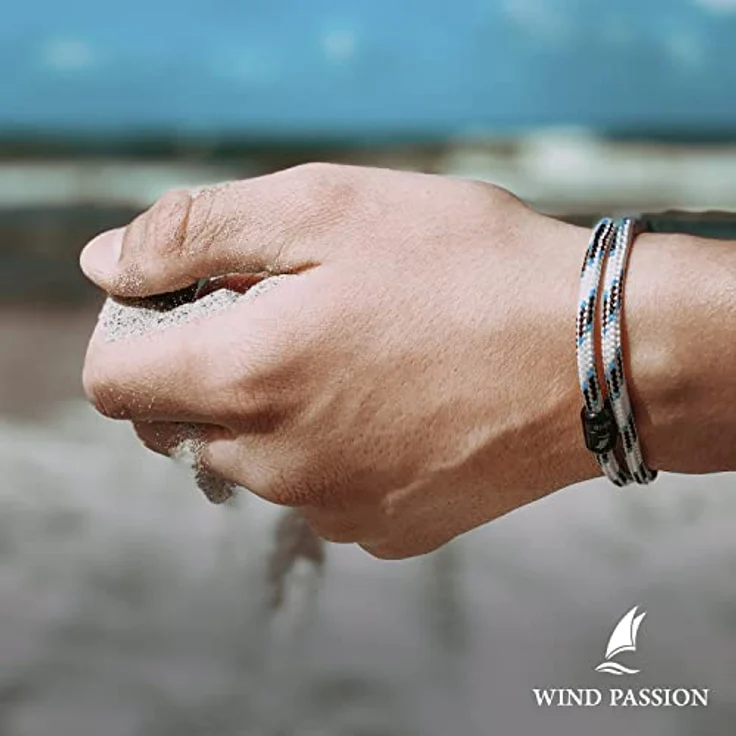 Wind Passion Surferarmband Paracord, handgemachtes, maritimes und wasserdichtes Armband für Damen und Herren mit Edelstahl-Magnetverschluss, Large (Wrist size: 17.5-19.4 cm) – Bild 4