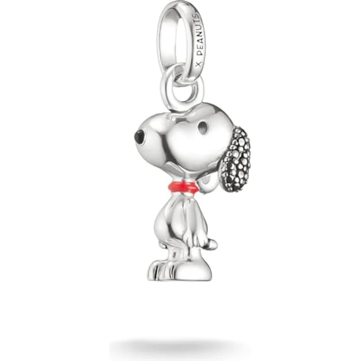 THOMAS SABO Charm-Einhänger THOMAS SABO x Peanuts Snoopy Pavé Charm - Connect, mit schwarzen Zirkonia und rotem Emaille, recyceltes Silber 925 – Bild 2