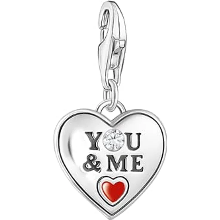 THOMAS SABO Charm-Anhänger 925er Sterlingsilber, Recycelt mit Geschw.-Kaltemail, Karabinerhaken