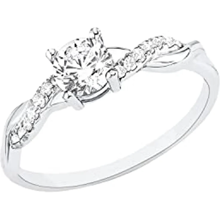 s.Oliver Zirkoniaring für Damen, 925 Sterling Silber rhodiniert, Zirkonia Stein, Größe 50/16, Geschenkbox – Bild 1