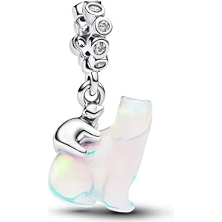 PANDORA Moments Eisbär Mutter & Junges Charm-Anhänger, Sterling-Silber mit Zirkonia, für ME und Moments Kollektion, 794243C01 – Bild 1
