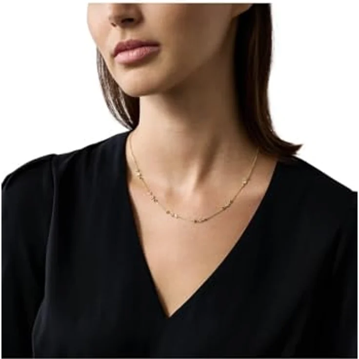Emporio Armani Damen Halskette aus Sterlingsilber mit Karabinerverschluss, Gelbgold – Bild 3