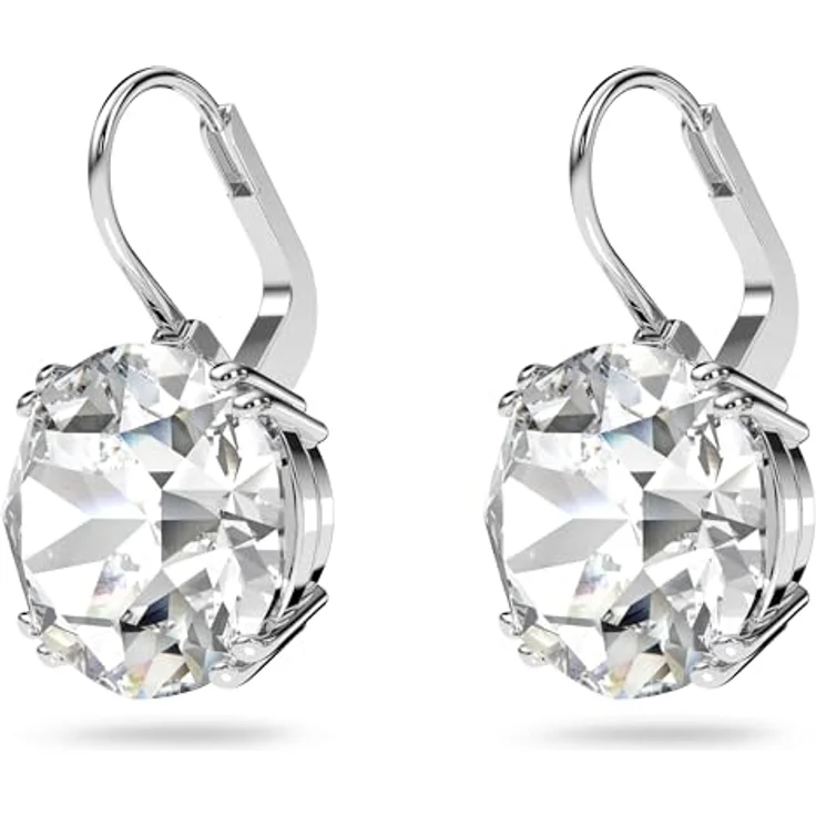 Swarovski Millenia Ohrringe, Rhodinierte Hängeohrringe mit Strahlenden Swarovski Kristallen in Weiß – Bild 3