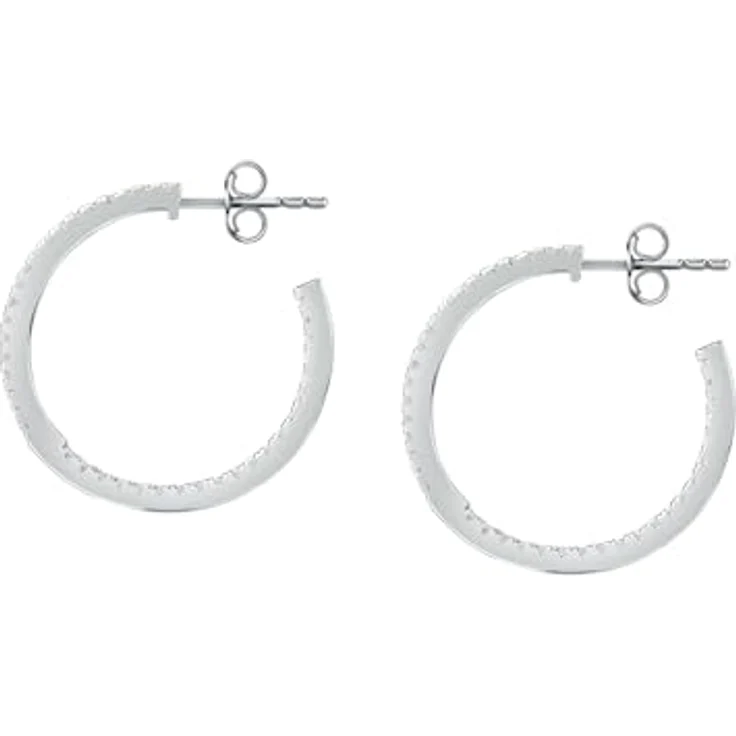 Morellato Creolen Tesori SAIW147, mittelgroße Creolen aus 925er Silber mit Zirkonia, glänzender Oberfläche und einzigartigem Design – Bild 3