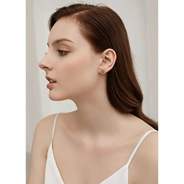 Jrêveinfini Lebensbaum Ohrringe, Rosegold 925 Silber Stecker, hypoallergen, nickelfrei, Ø 12 mm, Modeschmuck für Damen, Geschenkbox, Muttertag Weihnachten – Bild 2