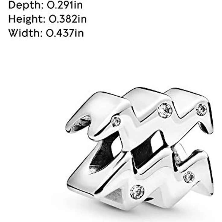 PANDORA Charm "Sternzeichen Wassermann" 798415C01, zweiseitiger Charm aus Sterling-Silber mit Cubic Zirkonia, ohne Box – Bild 5
