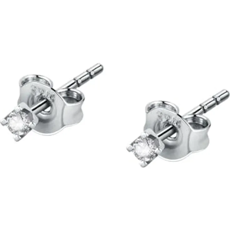 CHRIST Unisex-Ohrstecker 375er Weißgold mit 2 Diamanten, 0,5 cm