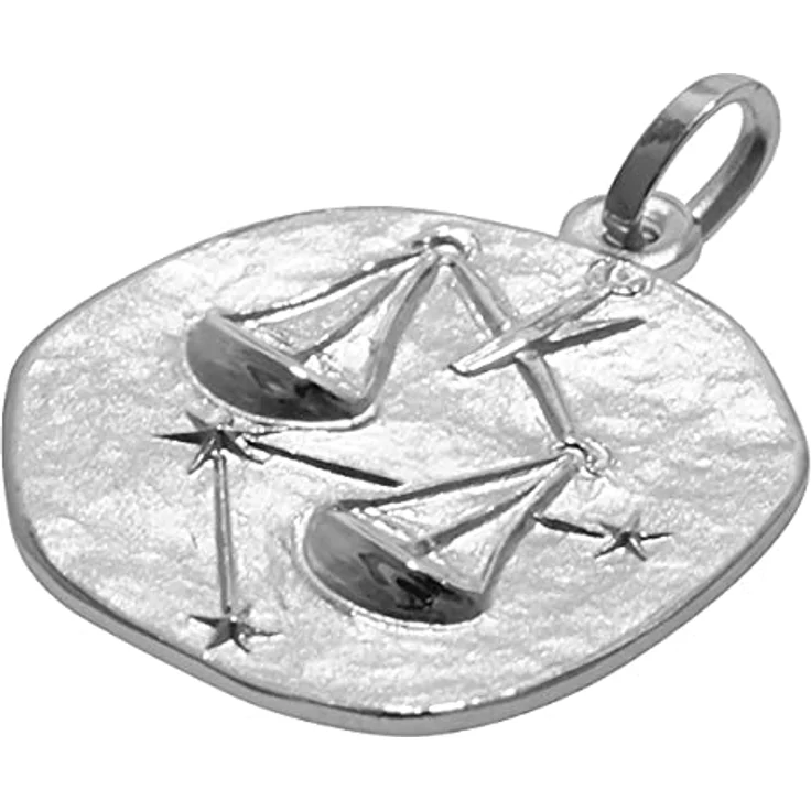 trendor Sternzeichen Waage Halskette 925 Silber, Ø 16 mm, anlaufgeschützter Anhänger mit 60 cm Kette für Damen, Herren und Kinder – Bild 2