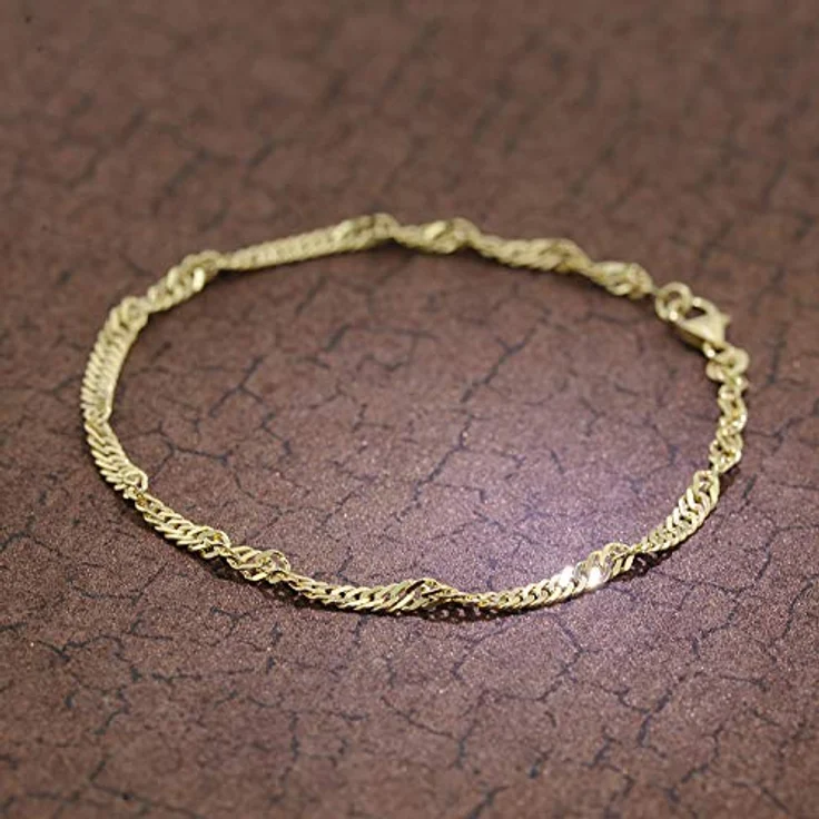 Trendor Gold Singapur Armband 333, 19 cm Damen Armschmuck aus 8 Karat Gold, 2,4 mm Breite, elegantes Design, Geschenkidee in Schmuck-Box, Modell 50521 – Bild 2