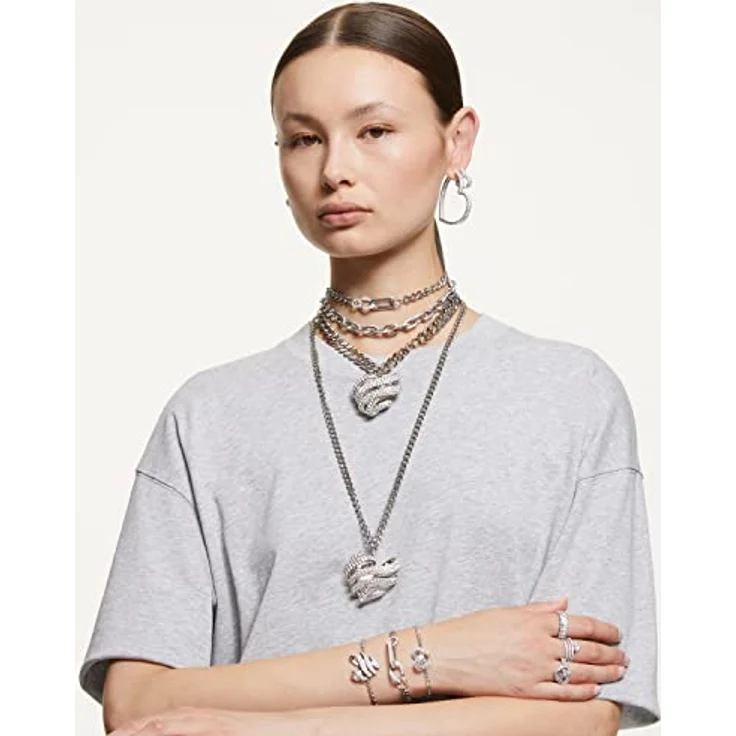 Swarovski Fingerring Matrix Cocktail Herz, rhodiniert mit Swarovski® Kristall im Baguetteschliff – Bild 6