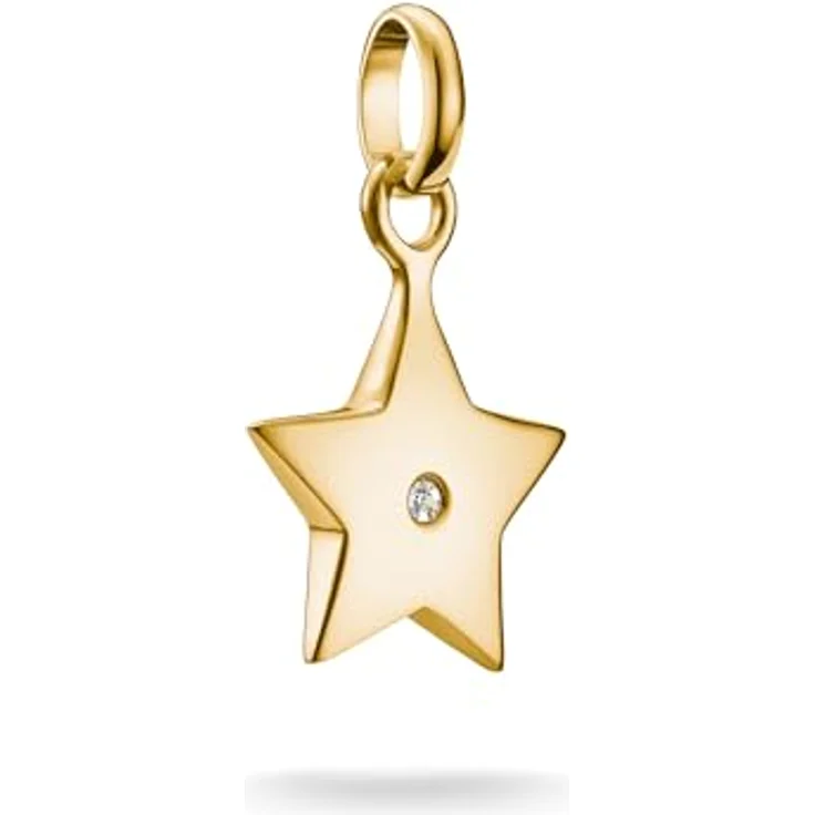 Thomas Sabo Charm Club Connect Charm-Anhänger Stern, 18k Vergoldung, recyceltes 925 Silber mit weißem Stein, CC1238-414-14 – Bild 1