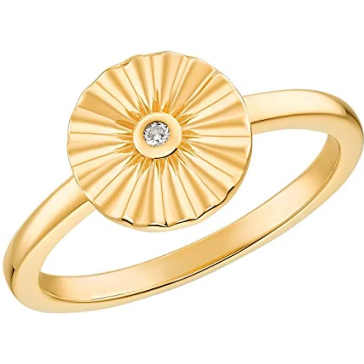 s.Oliver Damen Ring 925 Sterling Silber, vergoldet mit synthetischem Zirkonia, Geschenkbox, Modell 2031430 – Bild 1
