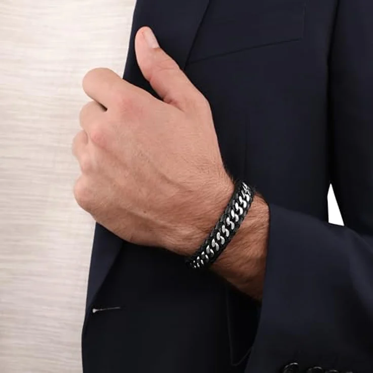 JOOP! Edelstahl Herren Armband, 18,5+1,5+1,5 cm, Silber, inklusive Schmuck Geschenk Box, 2038037 – Bild 2