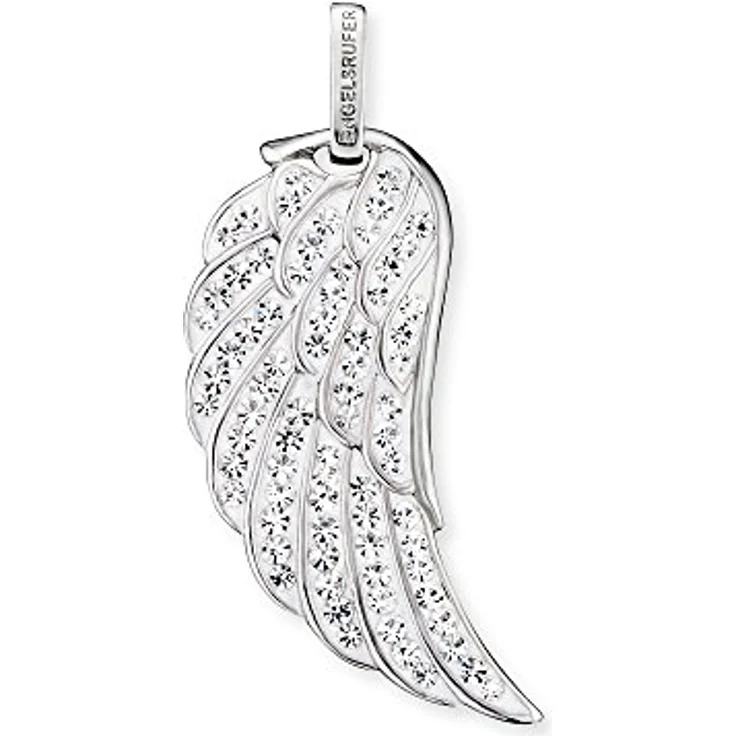 Engelsrufer Damen Anhänger Engelsflügel, Sterling Silber mit 77 weißen Kristallen, nickelfrei, Größe: 42 mm, Ösenverschluss – Bild 1