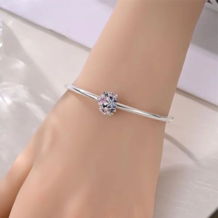 Pandach Charm Anhänger für Armband, 925 Sterling Silber mit Zirkonia-Steinen, kompatibel mit europäischen Armbändern und Halsketten für Frauen und Mädchen – Bild 4