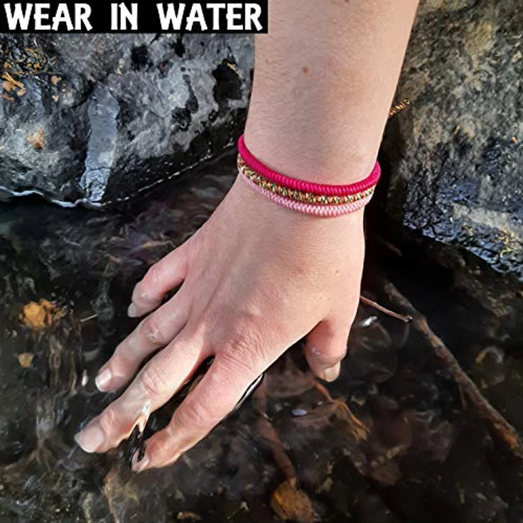 LUCKY BUDDHIST 3 Tibetische Glücksarmbänder, handgefertigte Freundschaftsarmbänder in bunten Farben, verstellbare Größe für Damen, Herren und Teenager, inklusive buddhistischem Geschenk – Bild 5