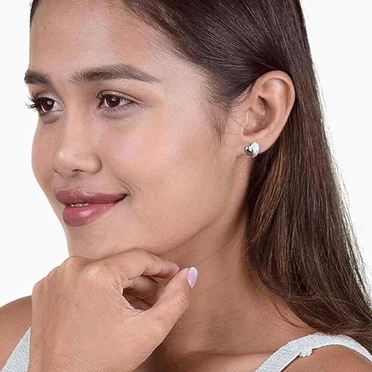 Engelsrufer Damen Ohrstecker Herzflügel Bicolor, 925er Sterling Silber mit Zirkonia, nickelfrei, Allergiker freundlich, Steckverschluss – Bild 4