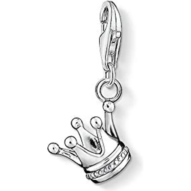 Thomas Sabo Charm-Anhänger Krone Charm Club, 925 Sterling Silber mit Karabinerhaken, geeignet für Bettelarmbänder und Ketten – Bild 1