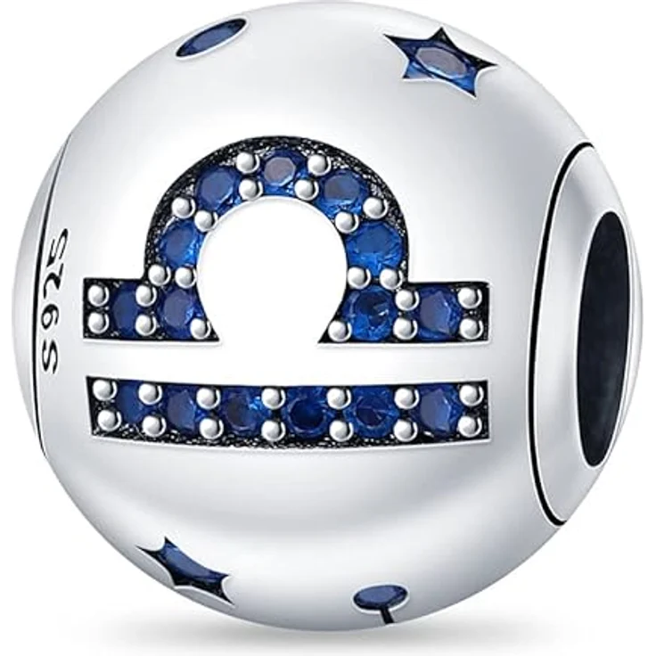 Pandach Damen Charm Anhänger Sternzeichen für Armband, 925 Sterling Silber mit Zirkonia-Steinen, 12 Sternbilder Charms Beads, kompatibel mit Pandora Armband und europäischen Halsketten – Bild 1