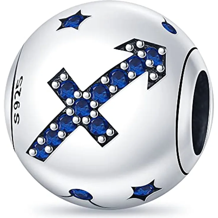 TINSLO Damen Charm Anhänger Sternzeichen, 925 Sterling Silber, 12 Sternbilder Charms Beads, kompatibel mit Pandora Armbändern und Halsketten