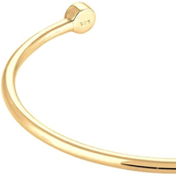 Elli Armband Damen Armreif Geo Minimal mit Kristallen, 925 Sterling Silber vergoldet, 17 cm – Bild 3