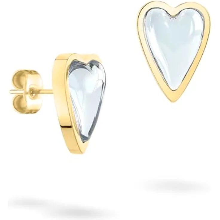 Liebeskind Berlin LJ-1699-E-15 Damen Ohrringe aus Edelstahl in IP Gold, 1,5 cm mit Steckverschluss