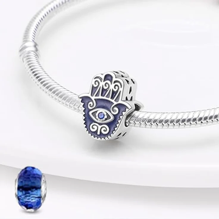 HappyStar 925 Sterling Silber I LOVE MOM Charm, Dangle Anhänger passend für Pandora Armbänder mit 5A-Zirkonen, ideales Geschenk zum Muttertag – Bild 2