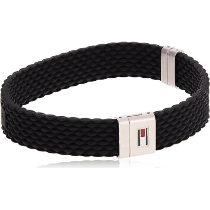Tommy Hilfiger Jewelry Herren-Armband aus Silikon mit Edelstahlverschluss, schwarz oder blau, Innenumfang 19,5 cm, Magnetverschluss – Bild 4